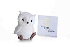 LED-Eule "Tilda" Eule mit 4 warmweißen LEDs Figur inkl. Grußkarte 10 cm