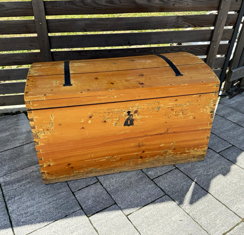 Große holztruhe braun schwarz - große, braun/schwarz