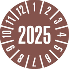 Prüfplakette 2025, braun