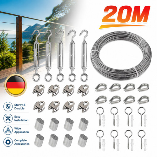 20m 3mm drahtseil spanndraht - 20m,