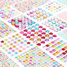 CraftWerk Bunte Glitzersteine 1.782 Stück Selbstklebend Strasssteine zum Basteln