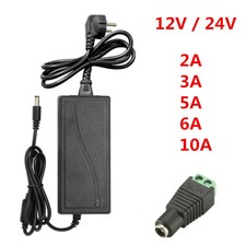 12V 24V 5A 10A LED Trafo Netzteil Adapter Power Supply f. LED Stripe Streifen