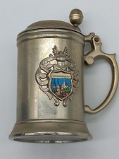 Antik, Zinn Krug Mit Deckel