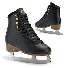 Eiskunstlauf Schlittschuhe Damen ISLA Schwarz Größe 38EU Edelstahlkufe Ideal ...