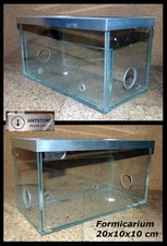 Ameisen ANTSTORE Formicarium Becken - 10x10x20 cm - Abdeckung Glas im ALU-Rahmen