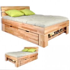 Futonbett 140 inkl.Bettkasten Kernbuche massiv Funktionbett Holzsofa ELFO SOFIE