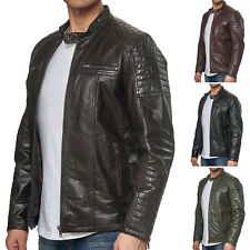 TAZZIO Jacke Biker Lederjacke Herren Echtleder Übergangsjacke Leder Mantel Parka