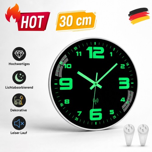 Leuchtende wanduhr 30cm modern - wanduhr,