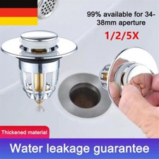 5X Profi Ablauf Garnitur Abfluss Stopfen Waschbecken POP UP Stöpsel Filter Sieb