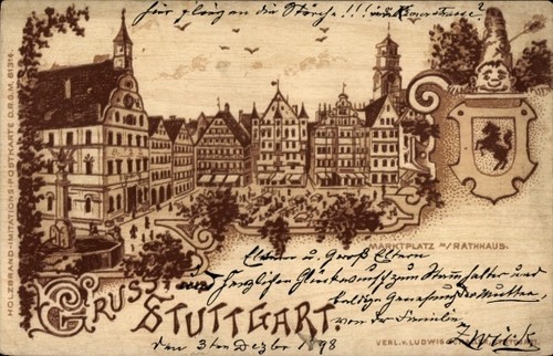 Ganzsachen litho stuttgart - stuttgart, in