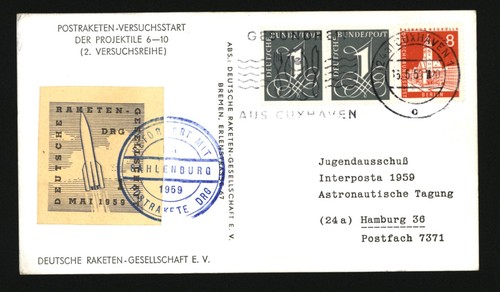 Raketenpost 1959 drg 1 - 1, +