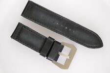 Mays Berlin Lederarmband handmade Schwarz für Panerai 27/26 mit Dornschließe Neu