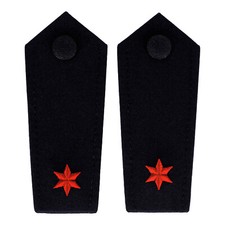 Schulterklappen 1 Stern rot (FW Sachsen) Brandmeister