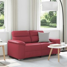 2-Sitzer-Sofa Weinrot 120 cm Kunstleder