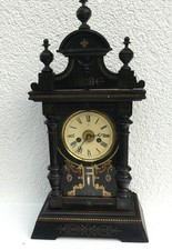 antike Tischuhr ,Kaminuhr, Schlag und Wecker, um 1900, Junghans,  Amerikauhr