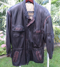 Lederjacke stonewashed - lederjacke,