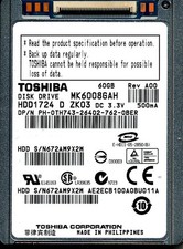 TOSHIBA MK6008GAH HDD1724 D ZK03 60GB HDD 1,8" LIF
