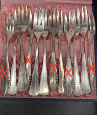 *** 5x AUGUST WELLNER 394 LAURIN SILBERBESTECK KUCHENGABELN ***