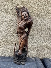 Große Holz Krieger Figur in Rüstung aus Hartholz,feine Holzschnitzerei-China