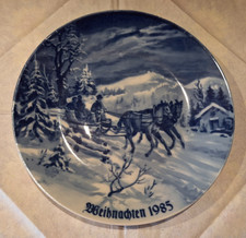 Lichte Weihnachtsteller 1985, Fine China, Wandteller Sammelteller, Made in GDR