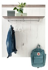 Garderobenpaneel Wandgarderobe Flurgarderobe Pinie Weiß Dekor 95 x 113 cm