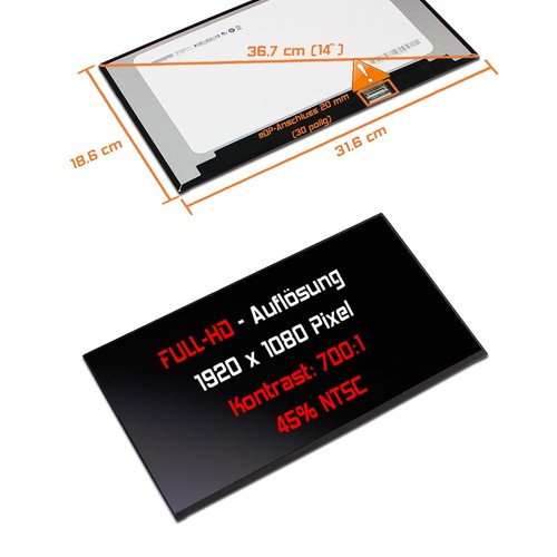 Led display matt passend - 14,0",