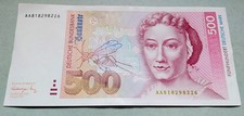 500 Deutsche Mark Maria Sibylla Merian Bundesbank 1991 - orig. Banknote 