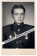 Portrait Lette Offizier Rote Armee Uniform Garde Medaille 2.WK orig. TOP 6697