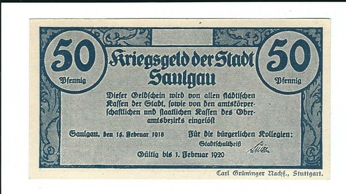 Notgeld saulgau stadt - -,