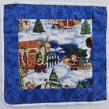 Weihnachten im Schnee Patchwork 34 x 36 cm Blau