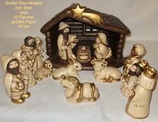 große THUN-Jubiläums-Krippe 2000 Champagne  13  Figuren + Stall 15 cm OVP -813-