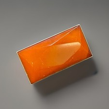 Butterscotch Bernstein Brosche in 830 er Silber. Bernstein Geschliffen Art Deco