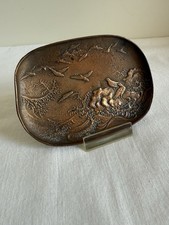 Kleine Jugendstil Schale, Metall, Vögel Pflanzen Motiv, Fund Zustand ev. Bronze