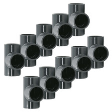 HAF® 1-10x PVC Fitting T-Stück 90° 3x 63mm Klebemuffe Pool Teich Verrohrung Rohr