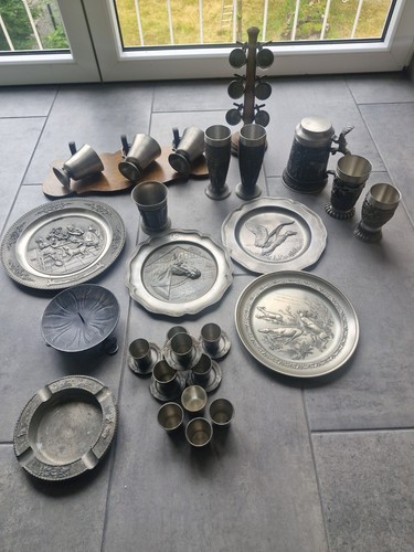 Zinnsammlung teller krüge - zinnsammlung,, teller,