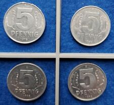 DDR 5 Pfennig -  4 Münzen