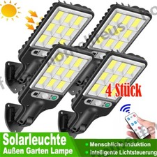 4er 5000W LED Solarleuchte mit Bewegungsmelder Fernbedienung Außen Garten Fluter