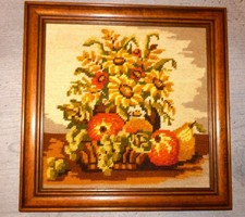 Wandbild , Stickerei , Blumen , Stilleben , Dekoration , Handarbeit  , Gobelin