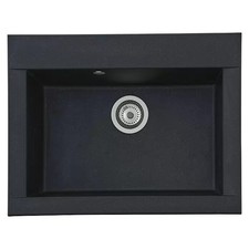 Respekta Einbauspüle Küchenspüle Spülbecken 66 x 50 cm Schwarz