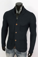 STRICK BLAZER SAKKO SWEATJACKE RARE INDIGO VINTAGE JACKE PULLI STYLER WINTER M