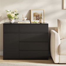 WOLTU Kommode Schwarz mit 5