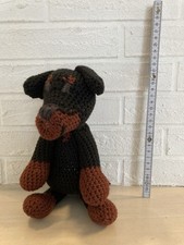 gehäkelte Figur Hund Rottweiler 