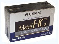 2 x Sony Video8 Camcorder Kassette - 8mm Videocassette P5-60HG