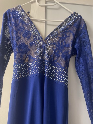 Damen abendkleid blau lang - damen,