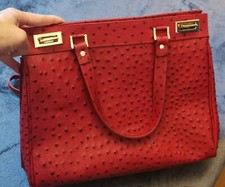 Neuwertig Handtasche Aus echtem Leder mit Vogelstrauss Ausprägung