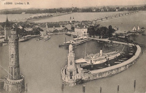 Lindau hafen mit - ak,