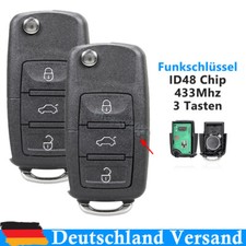 2x Funk Schlüssel 433MHz für VW Golf Touran Caddy Jetta Seat Skoda 1K0959753G