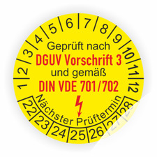 Prüfplaketten Geprüft nach