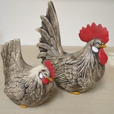 Hahn und Henne-Huhn – wunderschöne Dekofiguren im Landhausstil, top Zustand!