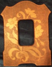 Bilderrahmen Jugendstil Brandmalerei Blumen Miniaturrahmen Miniatur Holz Rahmen